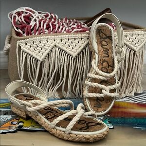 Sam Edelman Cream Strappy Sandals